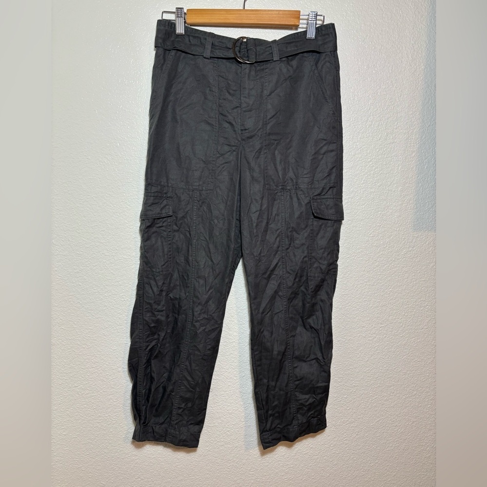 Quince Linen Organic Cotton Blend Belted Pants Size Small | casual | classic |